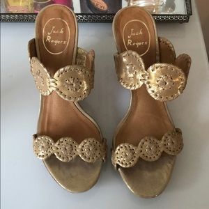 Gold Medallion Jack Rogers Luccia Wedges